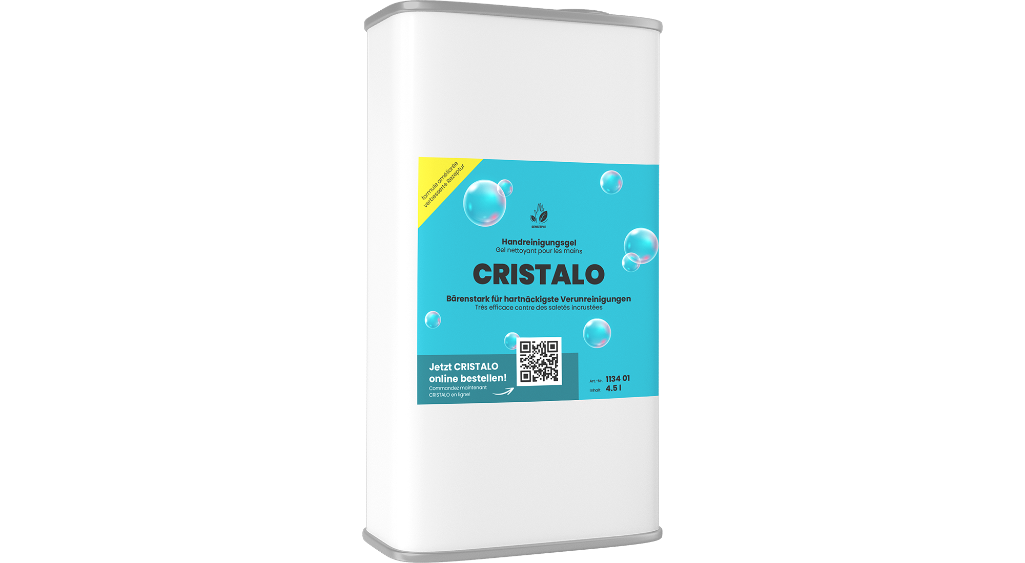 Handreinigungsgel CRISTALO, 4.5 l, Bärenstark für hartnäckigste Verunreinigungen
