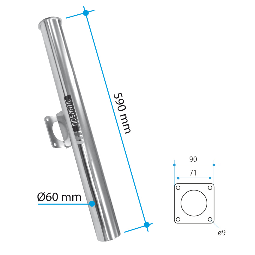MOSMATIC Lanzenhalter Wandmontage 590 mm