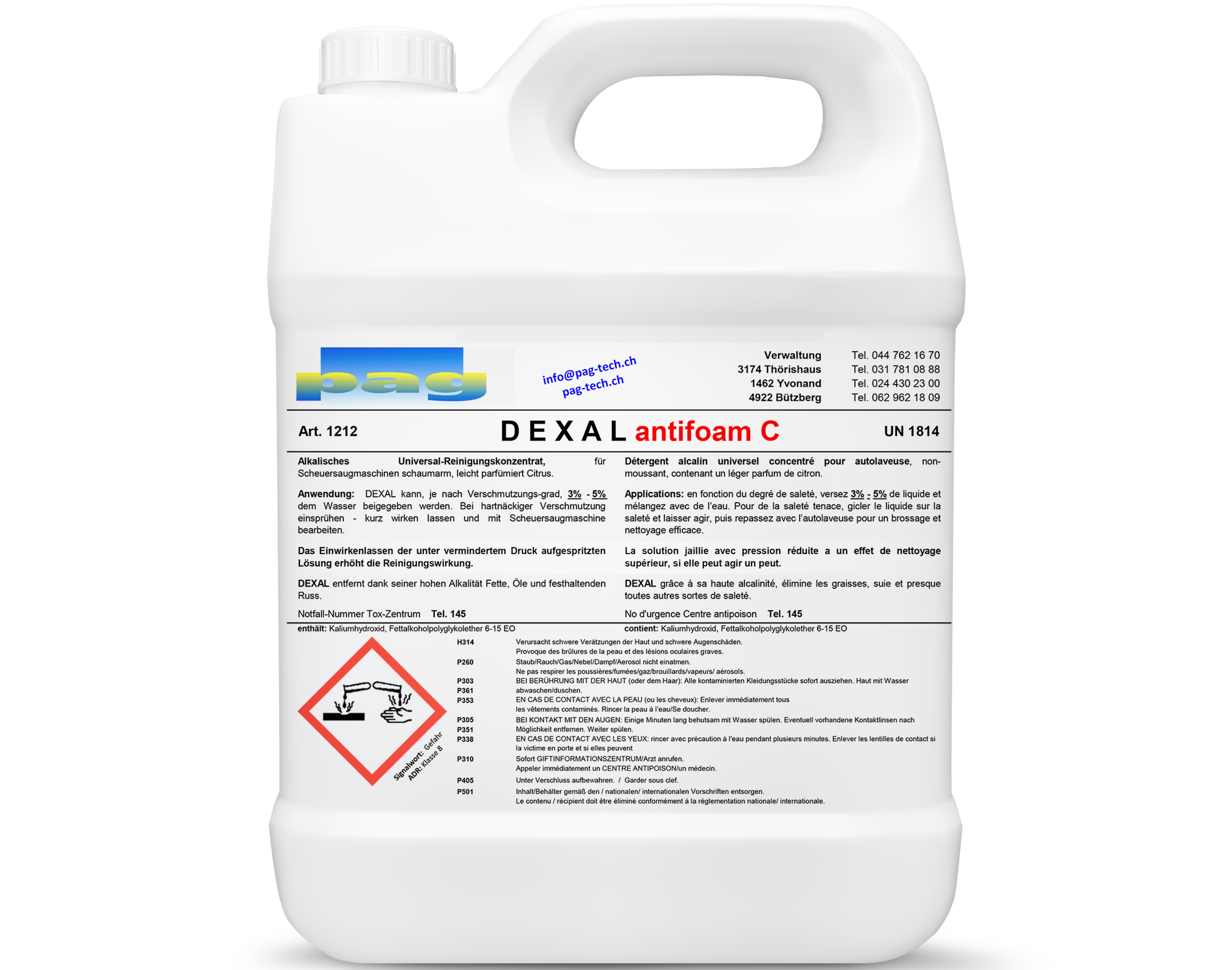  Universalreiniger DEXAL antifoam C, 10 l,  Alkalisches Universal-Reinigungskonzentrat